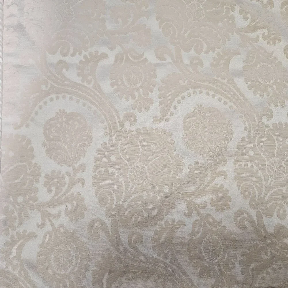 Floral Embroidered Decorative Pillow Cover Sham Case Queen Ivory Cream Set 21x33